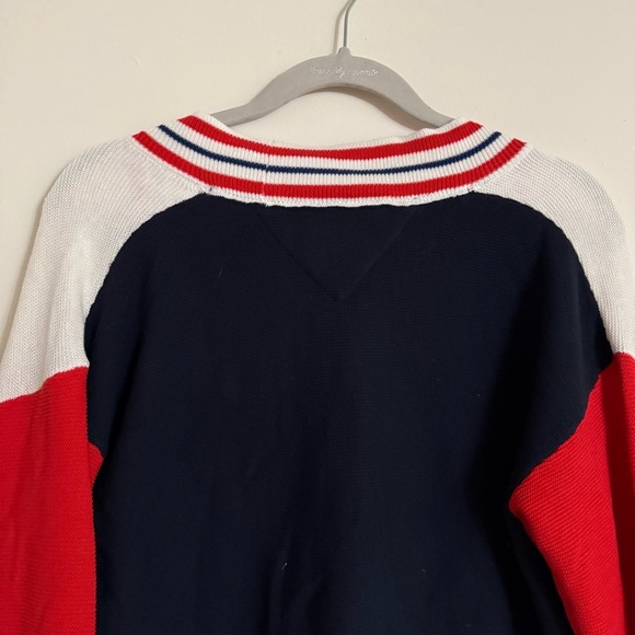 Tommy Hilfiger Cropped Cardigan XXS Red White Blue Preppy School - Picture 7 of 9